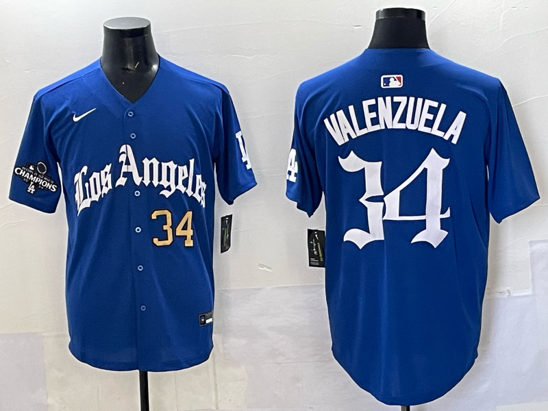 Men Los Angeles Dodgers #34 Valenzuela Blue 2025 Nike MLB Jersey style 001->los angeles dodgers->MLB Jersey